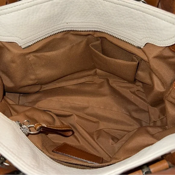 Vintage Y2K Coach Soho Pebbled Leather Small Hand Bag Cream Brown Purse F12302 - Picture 7 of 16